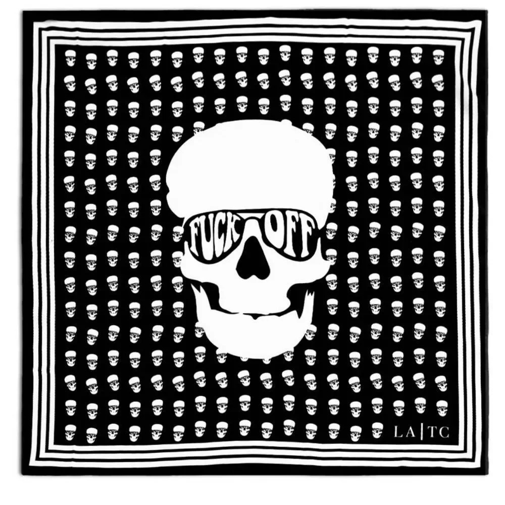 NWT 100% satin skulls f-off scarf 💀 - Picture 1 of 2